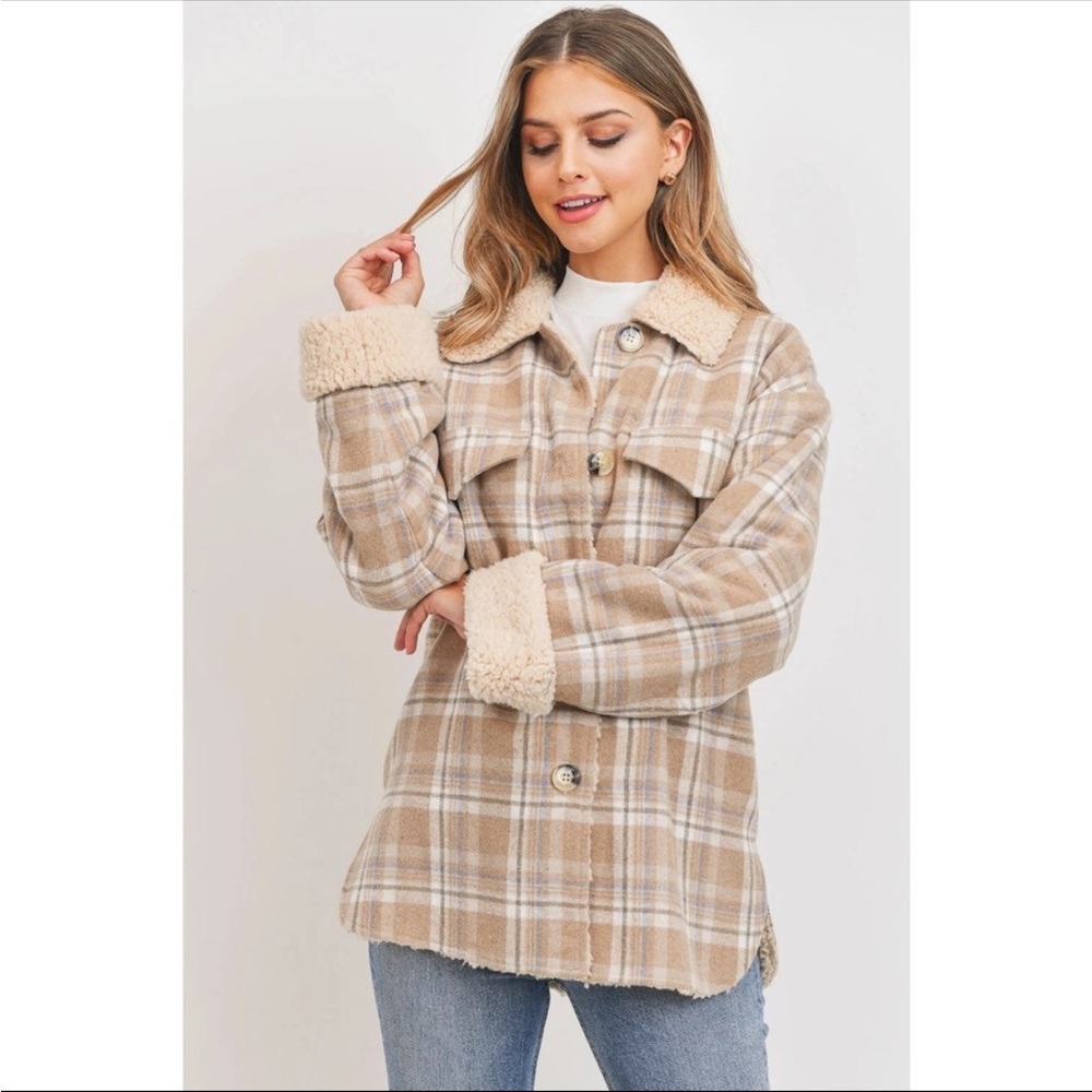 Sweet Rain Sherpa Plaid Coat